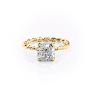 The Alice Set With A 4 Carat Cushion Moissanite