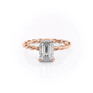 The Alice Set With A 1 Carat Emerald Moissanite