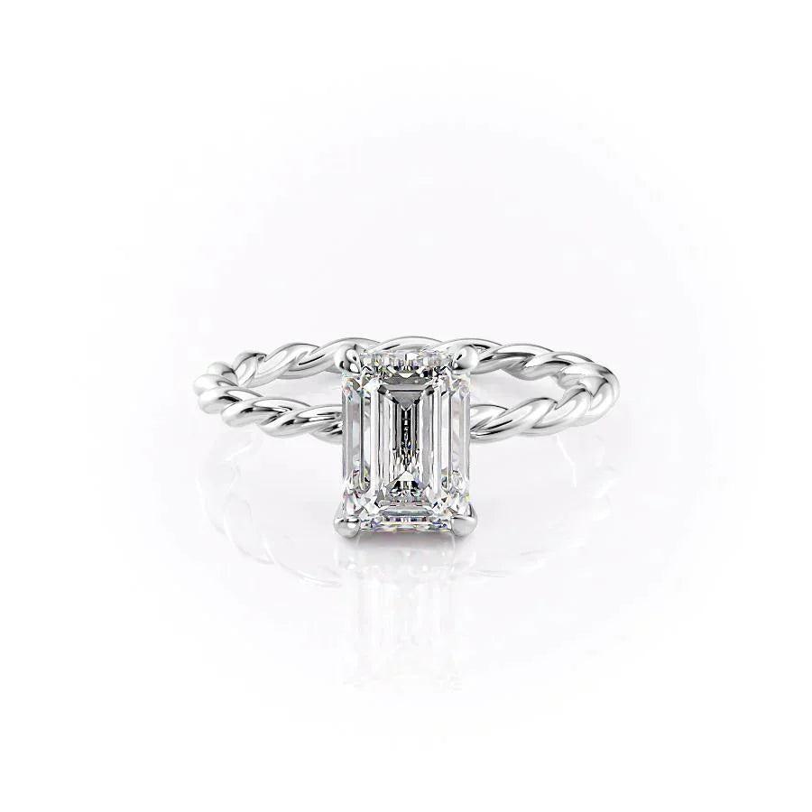 The Alice Set With A 2 Carat Emerald Moissanite