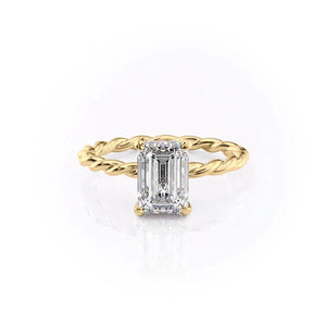 The Alice Set With A 4 Carat Emerald Moissanite