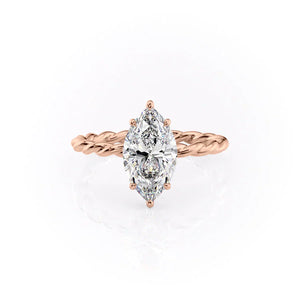 The Alice Set With A 1 Carat Marquise Moissanite