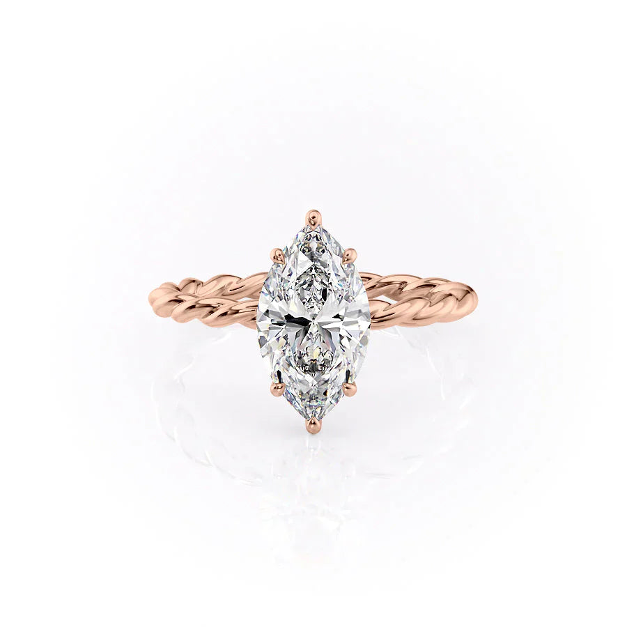 The Alice Set With A 3.5 Carat Marquise Moissanite