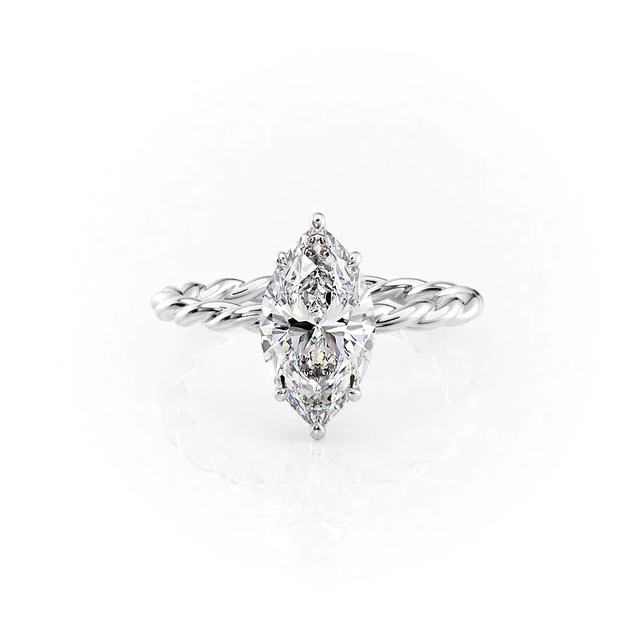 The Alice Set With A 3 Carat Marquise Lab Diamond