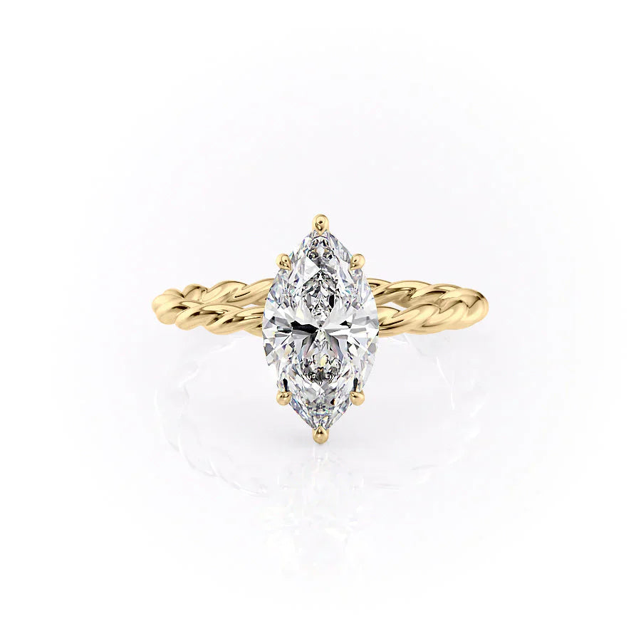 The Alice Set With A 3 Carat Marquise Moissanite