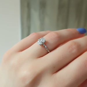 The Alice Set With A 4 Carat Oval Moissanite