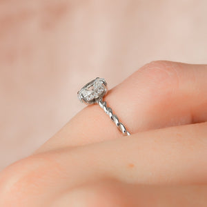 The Alice Set With A 4 Carat Oval Moissanite