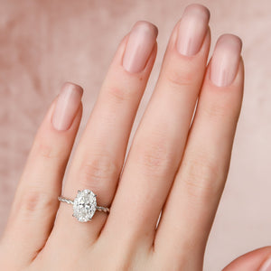 The Alice Set With A 4 Carat Oval Moissanite