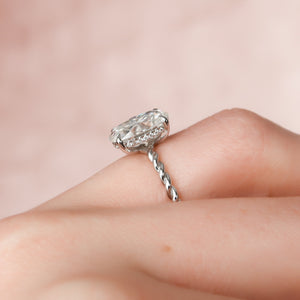 The Alice Set With A 4 Carat Oval Moissanite