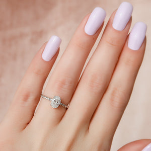 The Alice Set With A 4 Carat Oval Moissanite