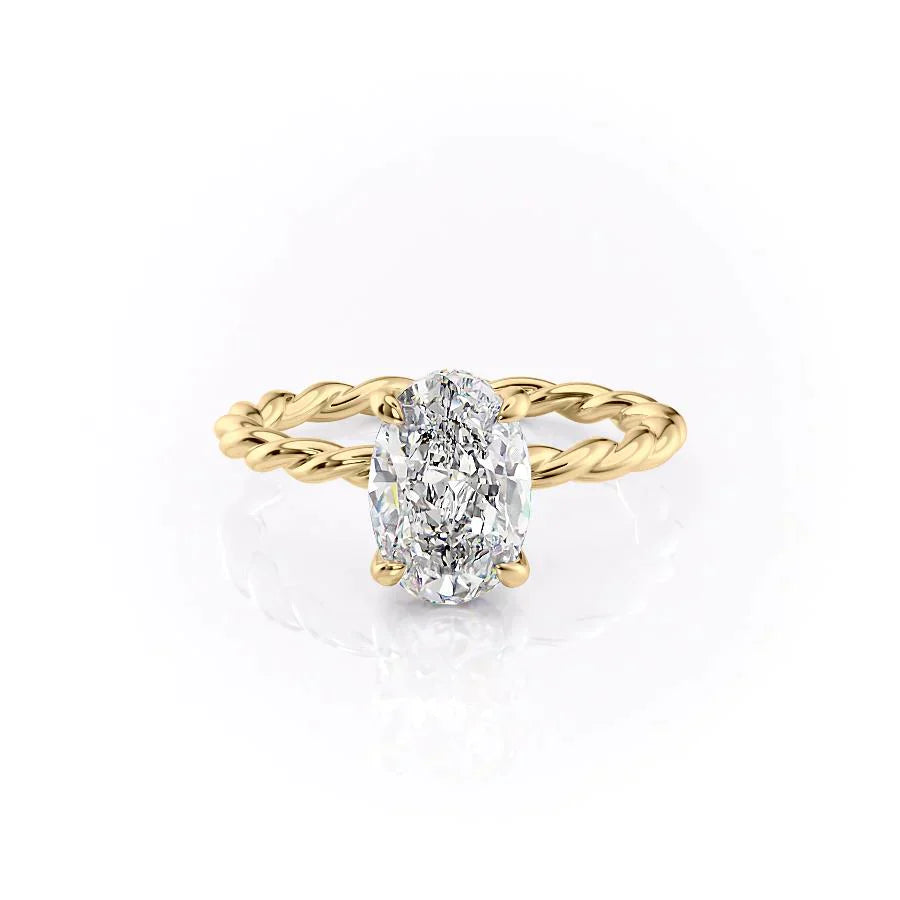The Alice Set With A 2.5 Carat Oval Moissanite