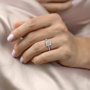 The Alice Set With A 2.5 Carat Princess Lab Diamond