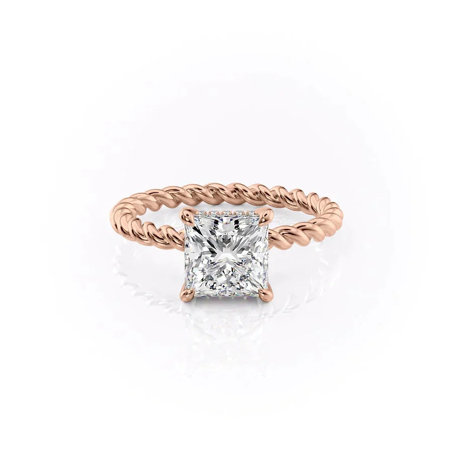 The Alice Set With A 2.5 Carat Princess Moissanite