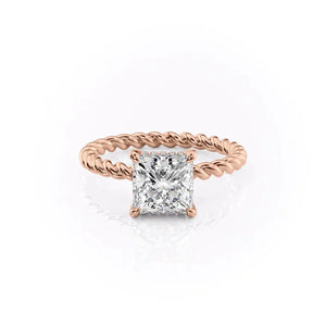 The Alice Set With A 4 Carat Princess Moissanite