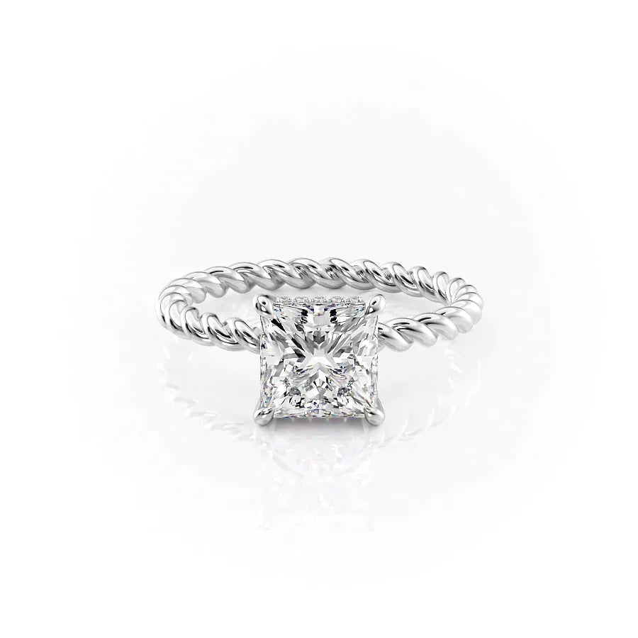 The Alice Set With A 4 Carat Princess Moissanite