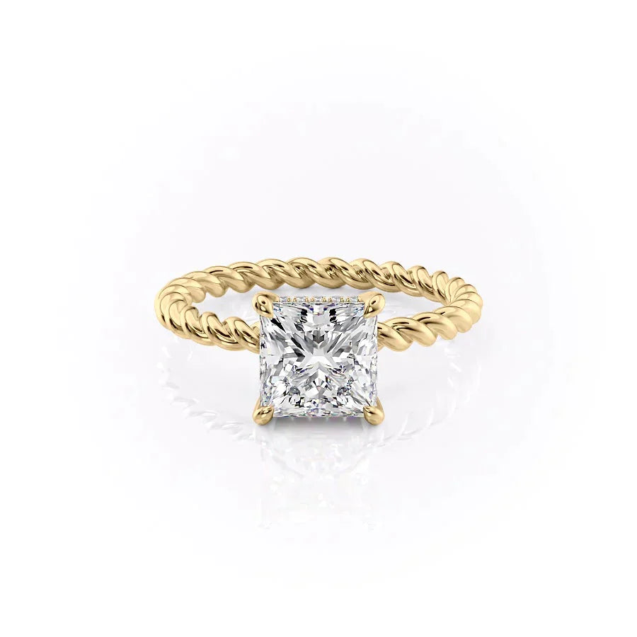 The Alice Set With A 3 Carat Princess Moissanite