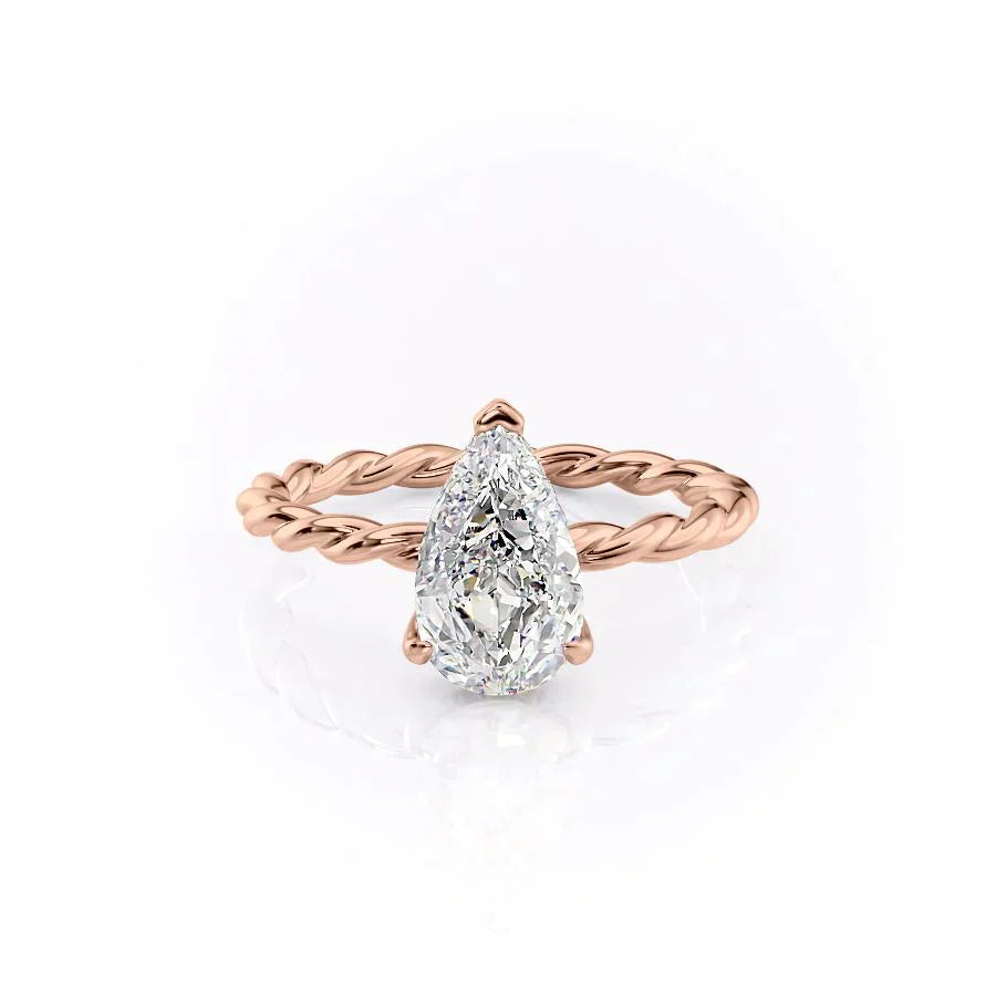 The Alice Set With A 3.5 Carat Pear Moissanite