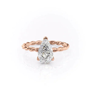 The Alice Set With A 5 Carat Pear Moissanite
