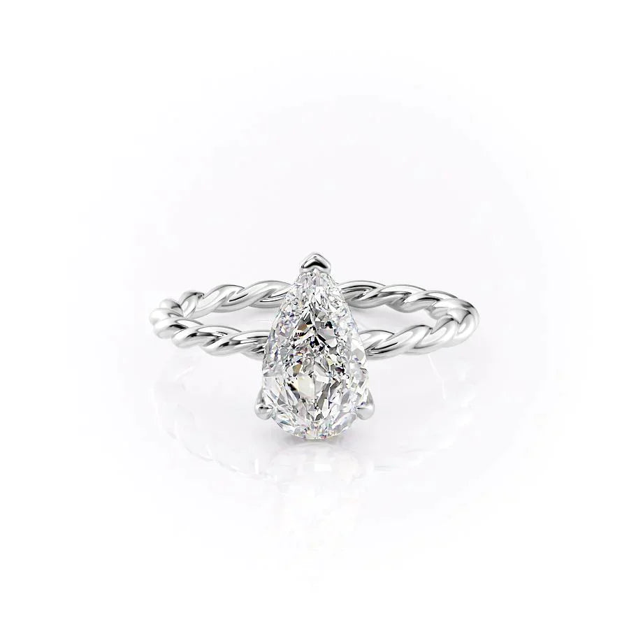 The Alice Set With A 2 Carat Pear Moissanite