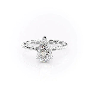 The Alice Set With A 2.5 Carat Pear Moissanite