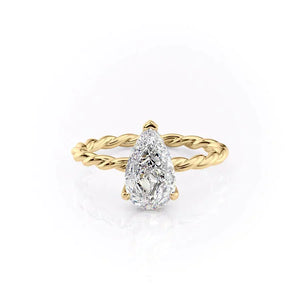 The Alice Set With A 2 Carat Pear Lab Diamond