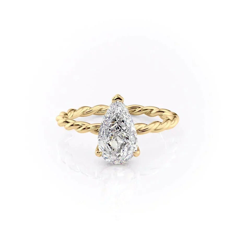 The Alice Set With A 1 Carat Pear Moissanite
