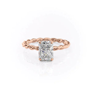 The Alice Set With A 1.5 Carat Radiant Moissanite
