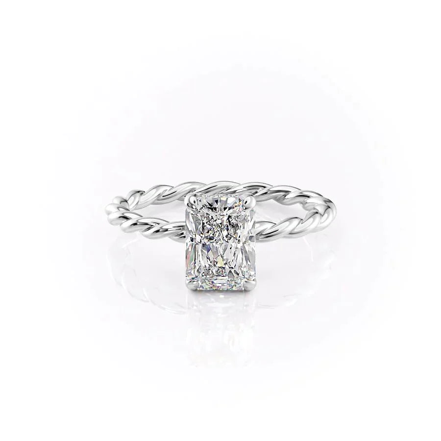 The Alice Set With A 1 Carat Radiant Moissanite