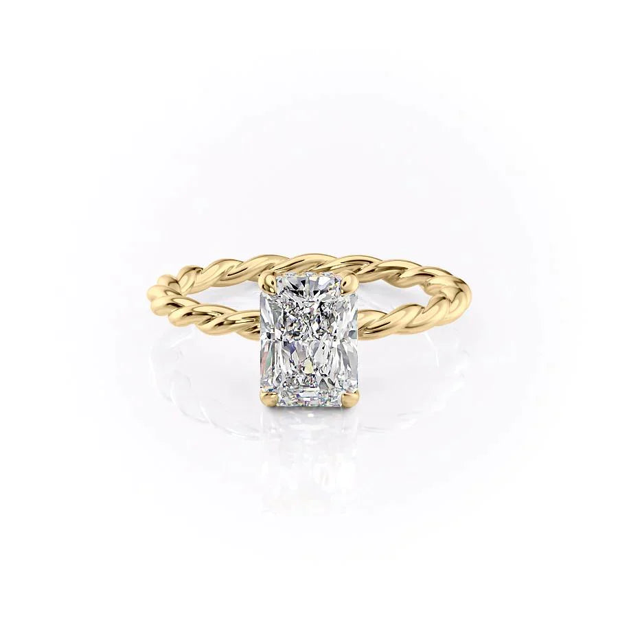 The Alice Set With A 4.5 Carat Radiant Moissanite