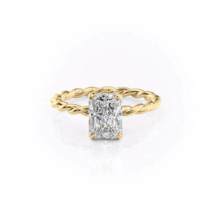 The Alice Set With A 3 Carat Radiant Lab Diamond