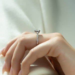 The Jasmine Set With A 3 Carat Cushion Lab Diamond
