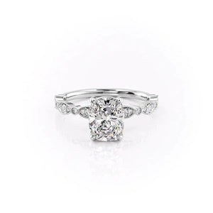 The Jasmine Set With A 1 Carat Elongated Cushion Lab Diamond