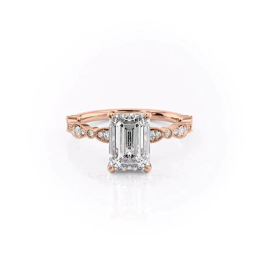 The Jasmine Set With A 3 Carat Emerald Lab Diamond