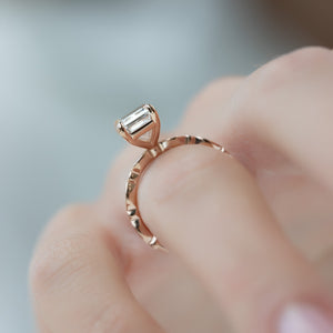 The Jasmine Set With A 2 Carat Emerald Lab Diamond