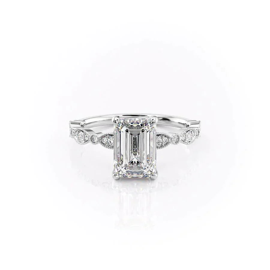 The Jasmine Set With A 1 Carat Emerald Lab Diamond