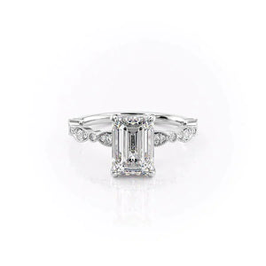 The Jasmine Set With A 3 Carat Emerald Lab Diamond
