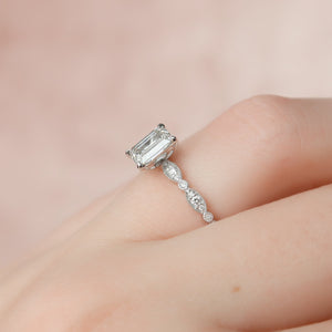 The Jasmine Set With A 2 Carat Emerald Lab Diamond