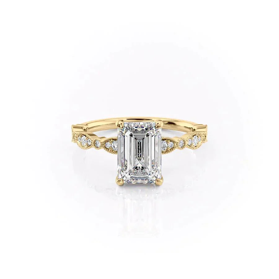 The Jasmine Set With A 1 Carat Emerald Lab Diamond