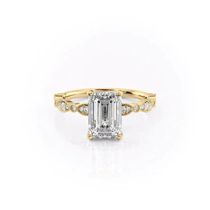 The Jasmine Set With A 3 Carat Emerald Lab Diamond