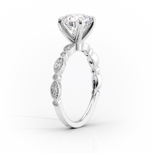 The Jasmine Set With A 4 Carat Marquise Moissanite