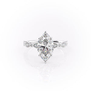 The Jasmine Set With A 4.5 Carat Marquise Moissanite