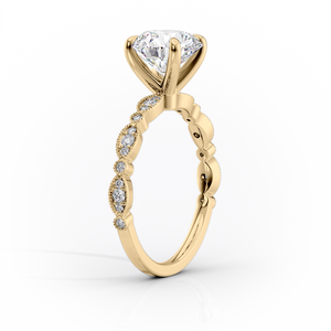 The Jasmine Set With A 2.5 Carat Marquise Lab Diamond