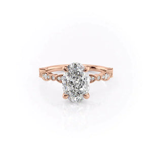 The Jasmine Set With A 1 Carat Oval Moissanite