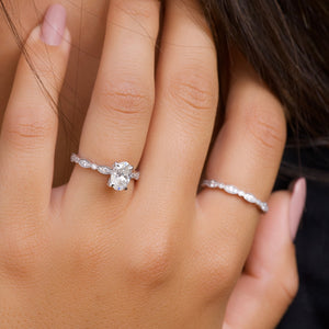 The Jasmine Set With A 1 Carat Oval Moissanite