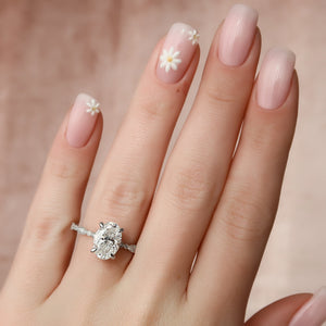 The Jasmine Set With A 1 Carat Oval Moissanite