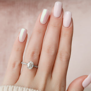 The Jasmine Set With A 1 Carat Oval Moissanite