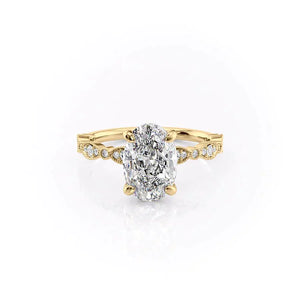 The Jasmine Set With A 1 Carat Oval Lab Diamond
