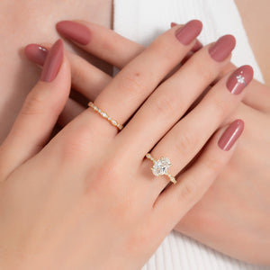 The Jasmine Set With A 1 Carat Oval Lab Diamond