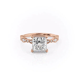 The Jasmine Set With A 1.5 Carat Princess Moissanite