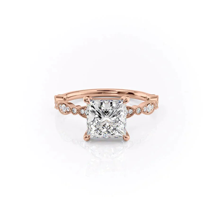 The Jasmine Set With A 2.5 Carat Princess Moissanite