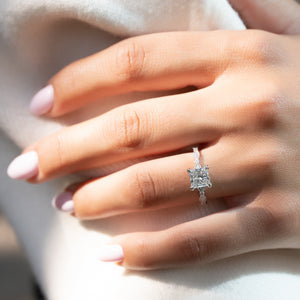 The Jasmine Set With A 3 Carat Princess Lab Diamond